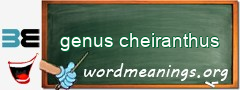 WordMeaning blackboard for genus cheiranthus